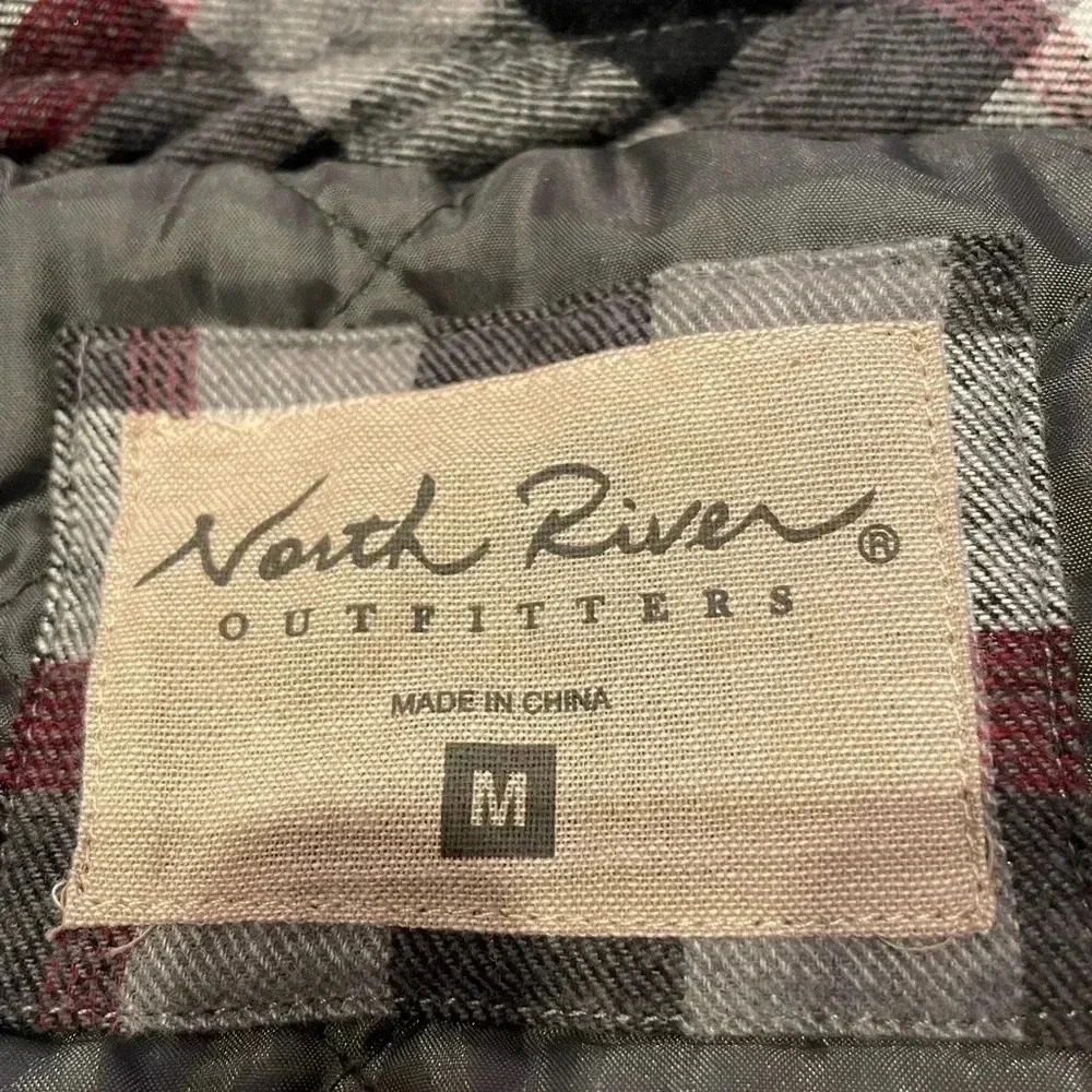 North River Outfitters Western Quilted Heather Grey Red Vest Sz M - Picture 7 of 10